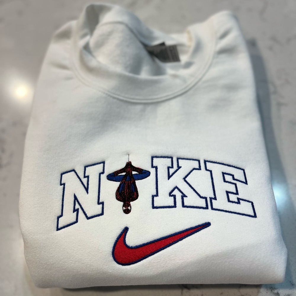 Embroidered Nike Spiderman Graphic Crewneck